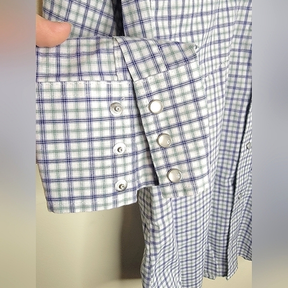 Men's Wrangler Pearl Snap Button Down Plaid Long Sleeve, size Medium M - Picture 3 of 4